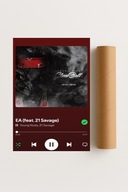 Plakat bez ramy 40x50cm EA 21 Savage, rap, hip-hop | Pomysł na Prezent