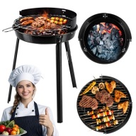 MAŁY GRILL WĘGLOWY OGRODOWY OKRĄGŁY TURYSTYCZNY PRZENOŚNY STABILNY RUSZT