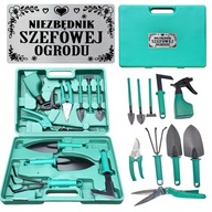 ZESTAW NARZĘDZI OGRODOWYCH W WALIZCE Z GRAWEREM NIEZBĘDNIK SZEFOWEJ OGRODU