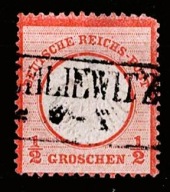 Nominał 1/2 Groschen znaczek z małą tarczą (Kleiner Brustschild). Michel 14