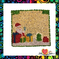 Sztuka Więzienna - Obraz wykonany metodą quilling -Św. Mikołaj z prezentami