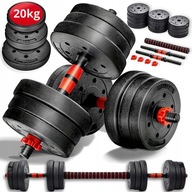 Zestaw 2 hantli bitumicznych regulowanych 20 kg SZTANGA GRYFY SIŁOWY Hantle