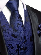 2XL 3XL Kamizelka Krawat Elegancka Męska Garniturowa niebieska czarna