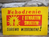 PRL - Zabytkowa Tablica Informacyjna_ 30 x50 cm