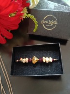 Bransoletka na Walentynki Hematyt Prezent Granat