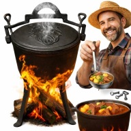 KOCIOŁEK ŻELIWNY GARNEK MYŚLIWSKI WĘGIERSKI NA PIECZONKI 10L OGNISKO GRILL