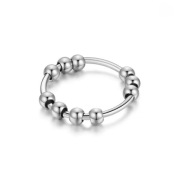 Srebrny Pierścionek Antystresowy Anxiety Ring stal chirurgiczna roz.20/19mm