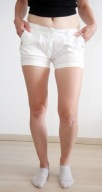 Krótkie spodenki szorty białe eleganckie r. S
