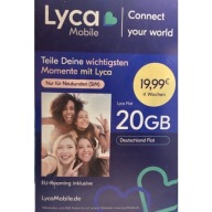 Lycamobile DE +49 Starter 20 GB Lyca Flat 10 GB UE