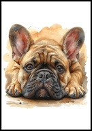 A2 OBRAZ PLAKAT PIES PLAKAT BULDOG FRANCUSKI