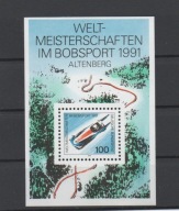 Znaczek Blok Niemcy Mistrzostwa Świata Bobsleje 1991r.