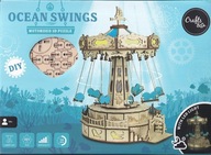 DREWNIANE RUCHOME PUZZLE 3D - DIY - KARUZELA / LED