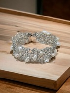 Ozdobna bransoletka handmade z pereł słodkowodnych i miedzi
