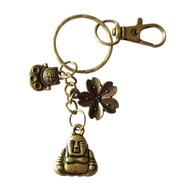 Brelok - Budda, maneki neko i kwiat wiśni
