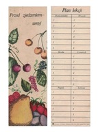 Zakładka do książki Plan Lekcji 1986 rok PRL Vintage