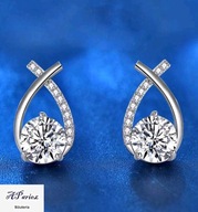 Kol0033 Kolczyki stal sztyft kryształek