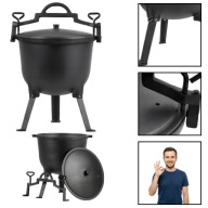 GARNEK MYŚLIWSKI KOCIOŁEK ŻELIWNY NA OGNISKO STOJĄCY GOCKOWIAK 8L