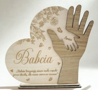 Prezent na Dzień Babci i Dziadka Serce personalizowne z Grawerem Statuetka