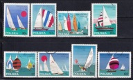 Polska 1965 kasowane fi. 1438-45 cena 3,50 zł, kat.3,25€ - żeglarstwo