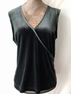 Bluzka czarna aksamitna bez rękawów - M/L