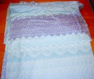 bawełna egipska tkanina dzianina biały, jasno i ciemnoniebieski szer.1,60