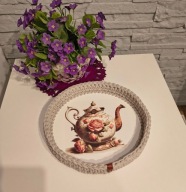 EKSKLUZYWNA TACA HANDMADE – RETRO IMBRYK I RÓŻE