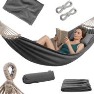 HAMAK DWUOSOBOWY OGRODOWY TURYSTYCZNY STELAŻ 60CM DREWNIANY DUŻY 260x150CM