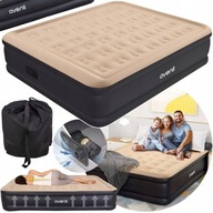 MATERAC DMUCHANY DWUOSOBOWY 203 x 157 x 47 cm BRĄZOWY DO SPANIA Z POMPKA