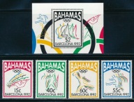 **92 Bahamy 783-86 BL.67 = 22E - IGRZYSKA OLIMPIJSKIE BARCELONA 1992
