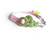 BRANSOLETKA SUTASZ pastelowa miętowa z różem