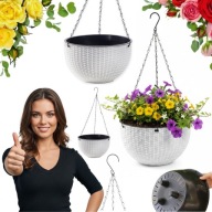 DONICZKA WISZĄCA PLASTIKOWA NA BALKON TARAS NA KWIATY BIAŁA KWIETNIK