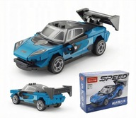 Klocki Konstrukcyjne SPEED Auto Wyścigowe z Napędem Pull-Back - Niebieskie