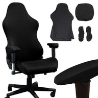 POKROWIEC OCHRONA ETUI NA FOTEL GAMINGOWY PODKŁOKIETNIKI CZARNY DO GRANIA