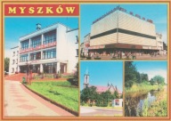 MYSZKÓW - URZĄD MIASTA - SPÓŁDZIELCZY DOM HANDLOWY - KOŚCIÓŁ - WARTA
