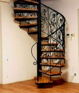Schody spiralne, kręcone balustrady kute