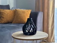 Nowoczesny czarny wazon na sztuczne kwiaty / suszki - mały