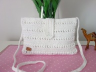 NOWA TOREBKA HANDMADE SZYDEŁKOWA MAŁA BOHO KOMUNIJNA BIAŁA RĘKODZIEŁO