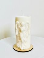 Świeczka sojowa bezzapachowa wolnostojąca kobieta anioł. Podstawka gratis