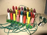 LAMPKI choinkowe z PRL ~ 1965 ~ Tradycyjne KOLOROWE : ŚWIĘTA Tuż-Tuż .. !!!