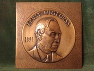 Duża ciężka plakieta / medal z brązu - 22cm.x 22cm. piękny stan