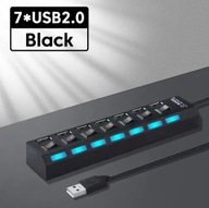 Łącze USB 2.0 rozgałęźnik z przełącznikiem 30cm (czarny)