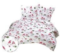 pościel bawełna lux 200x200 + 2x70x80 zamek B 582-1 gnomki białe