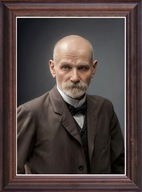 Obraz Jan Niecisław Baudouin de Courtenay portret drewniana rama ze szkłem