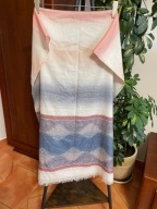 M Szalik cienki artystyczne pasy orientalny wzór niebieskoróżowy