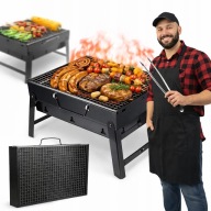 GRILL WĘGLOWY OGRODOWY TURYSTYCZNY SKŁADANY W WALIZKĘ PRZENOŚNY BBQ WALIZKA