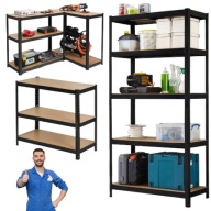 REGAŁ MAGAZYNOWY DO GARAŻU DO SPIŻARNI 175KG NA PÓŁKĘ METALOWY 180X90X40