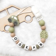 Silikonowa zawieszka do smoczka personalizowana imię klips