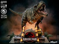 Żywica figurka Alan Grant + T-REX "Jurasic Park" 1/12