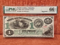 1 DOLAR USA 1866 , SOUTH CAROLINA