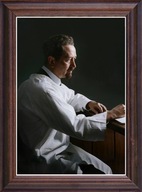 Obraz Rudolf Weigl portret w drewnianej ramie ze szkłem